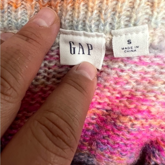 GAP Womens Pink Multi Spacedye Striped Forever Cozy Tunic Long Sleeve Sweater - Picture 5 of 5